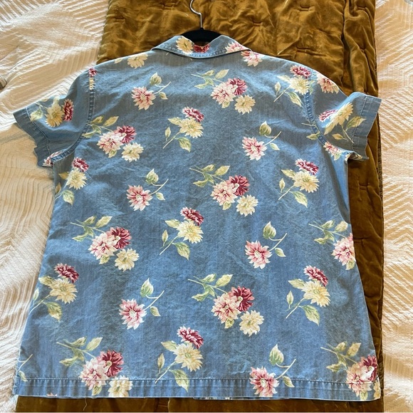 Liz Claiborne Short Sleeve Floral Top Medium - Picture 4 of 7